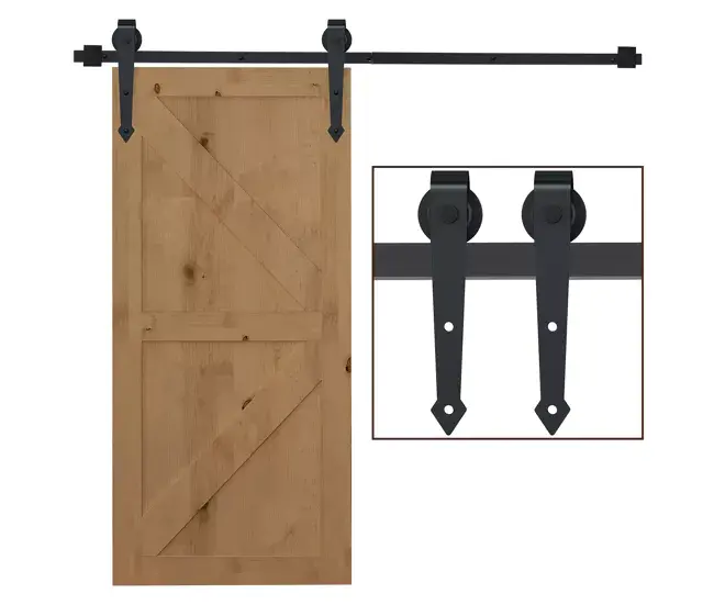 Picaporte Clásico HOMCOM Herraje para Puerta Corredera 200 cm Tipo Flecha Kit de Accesorios para Puerta Corrediza Granero...