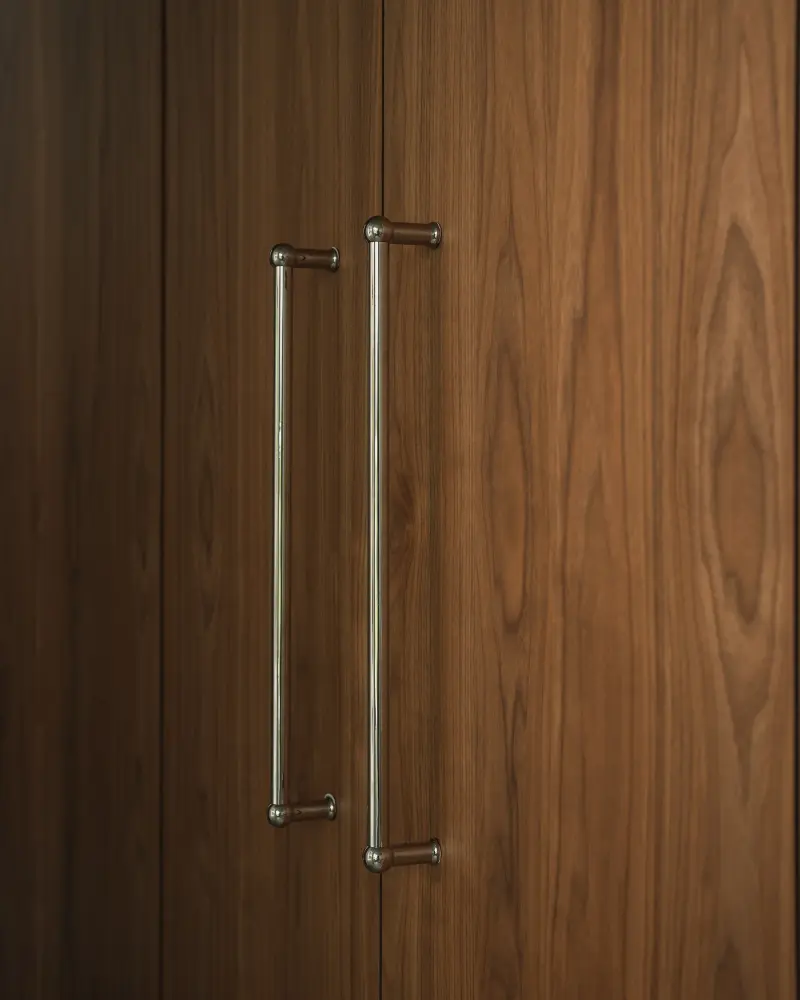 Tirador doble Harper de 500 mm - Níquel pulido con Visión Nocturna