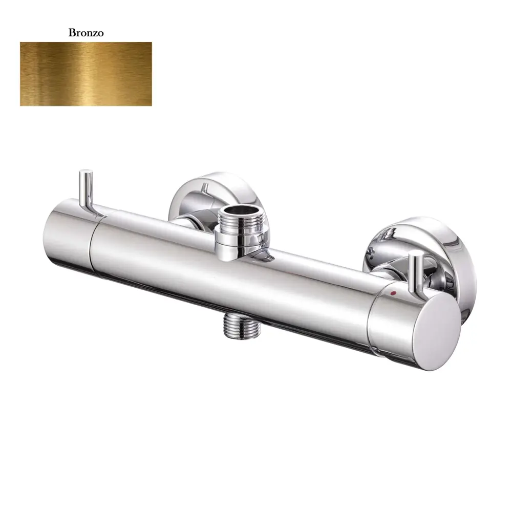 Mezclador de ducha externo con cartucho 35mm y desviador bronce para Uso Intensivo