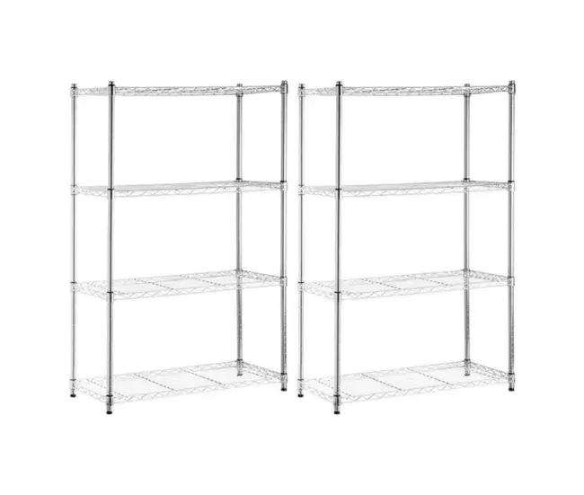 Pack 2 Estanterías Metálicas con 4 Baldas Ajustables 137x91.4x35.5cm 320Kg Thinia Home