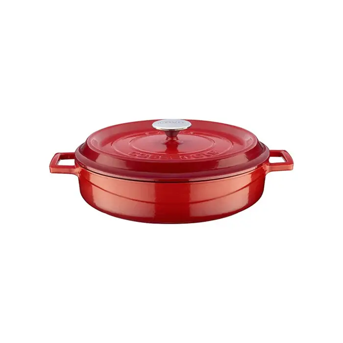 Multifunción Cacerola Redonda 3.5 Lt 28 Cm Hierro Fundido Rojo