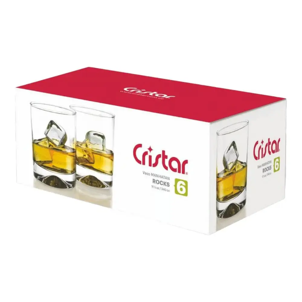 Cerraduras de Seguridad Vasos Bajo Whiskero Manhattan 340 Ml 6 Un