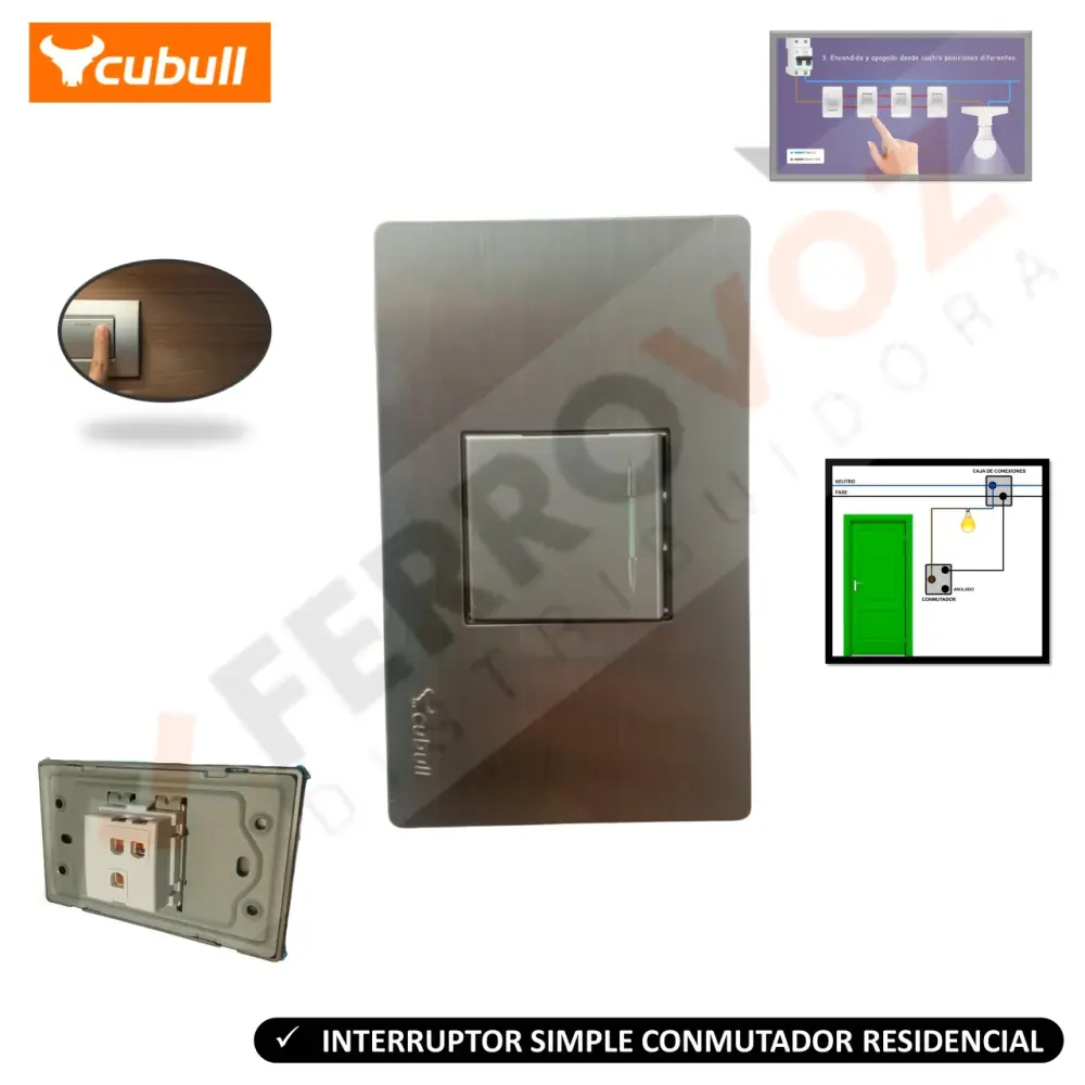 CONMUTADOR SENCILLO RESIDENCIAL P/EMPOTRAR