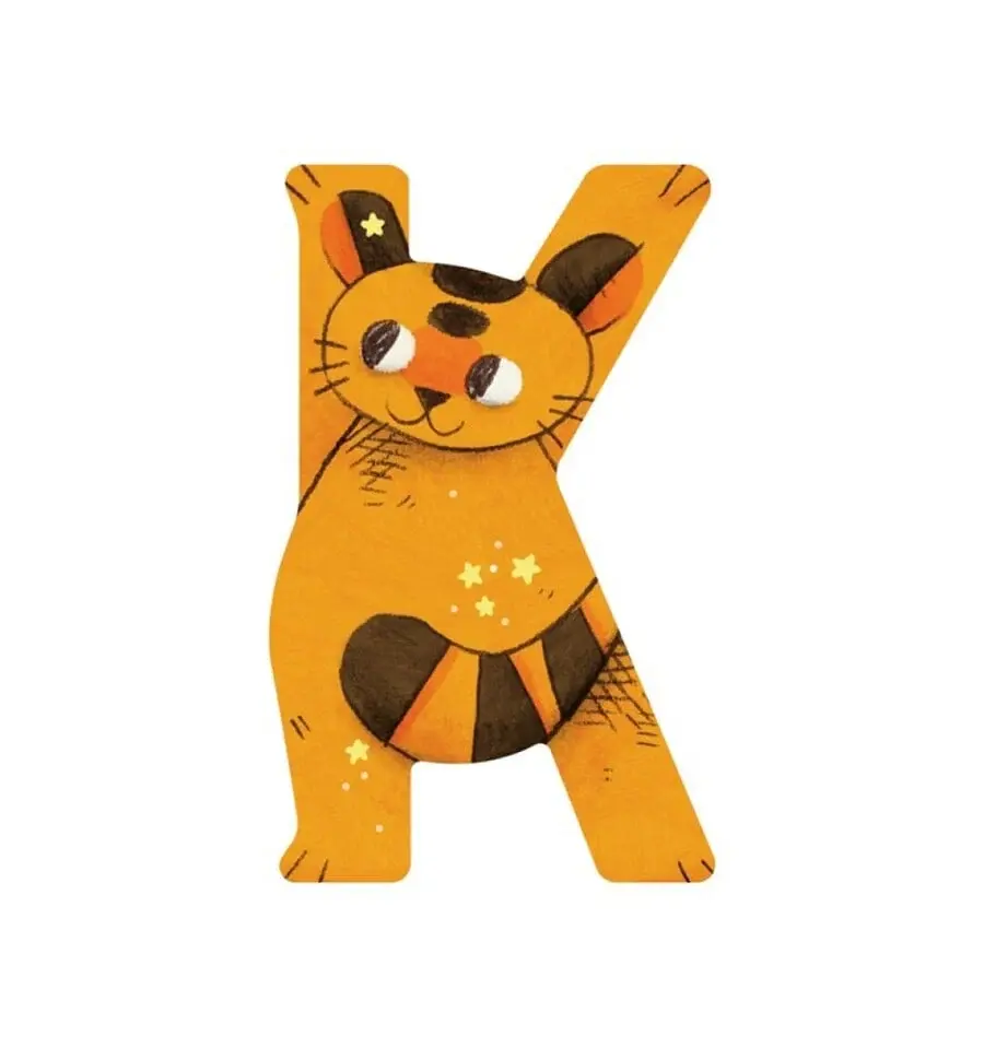 Heavy Duty Letra de madera K amarilla