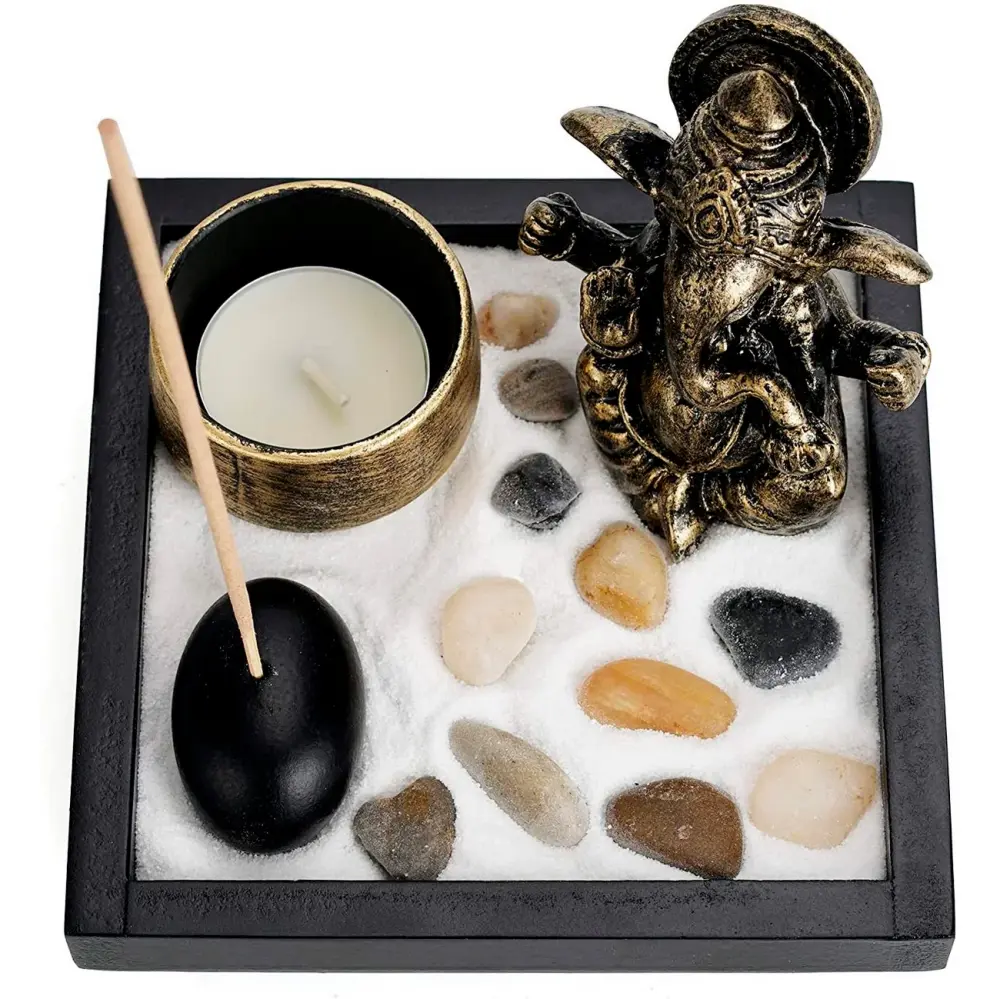 Jardín Zen Ganesha con Luz LED