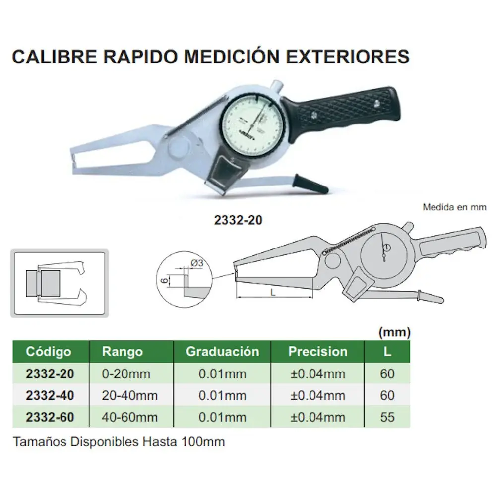 Micrometro Ext De Tijera 40-60Mm