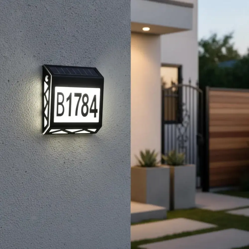 Multifunción Aplique Solar Contra Agua Con Numeros De Casa