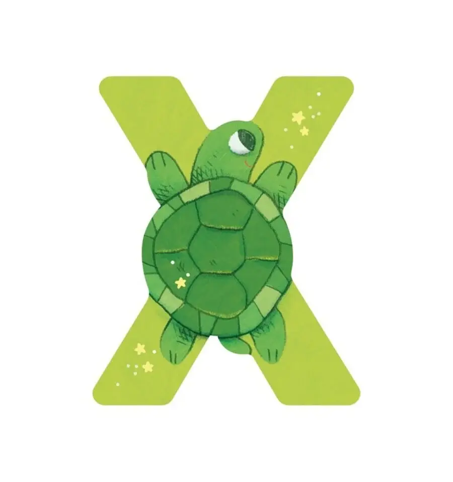 Pintura para Paredes Letra de madera X verde