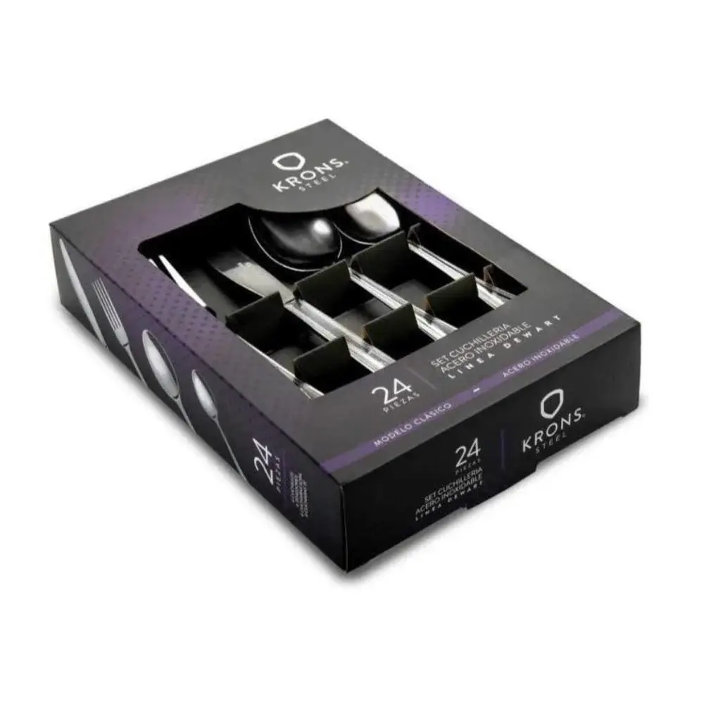 Set Cubiertos Inoxidable Perlado 24 Piezas Compatible con Multimarca