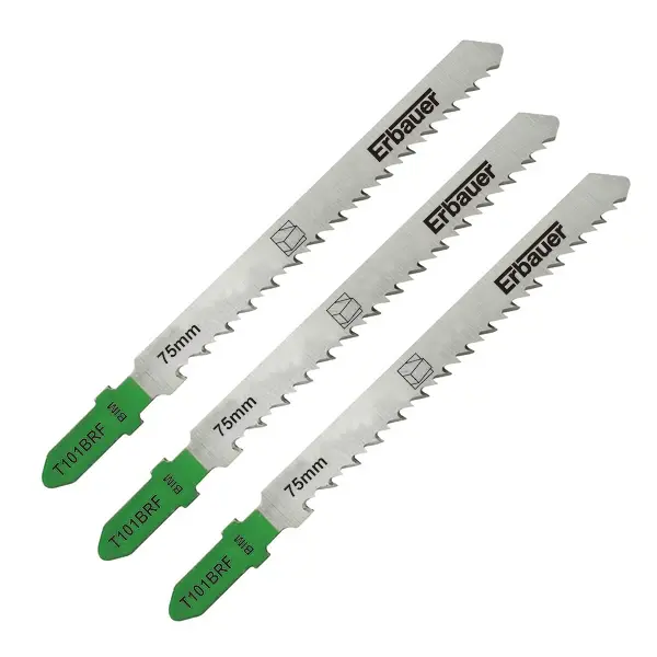 Hoja sierra de calar en T recto laminado 3-30 mm Erbauer 3 uds