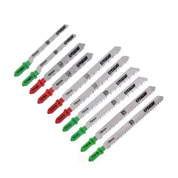 Uso juegos 10 hojas sierra de calar en T madera Erbauer