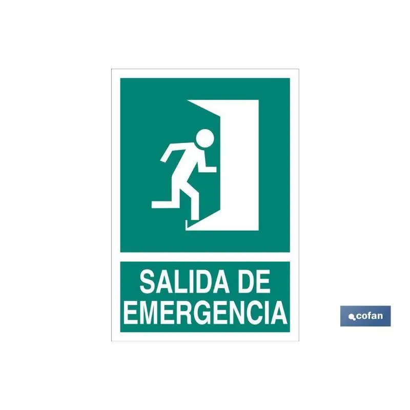 Alta Intensidad Señal luminiscente 420x297mm. Salida de emergencia texto