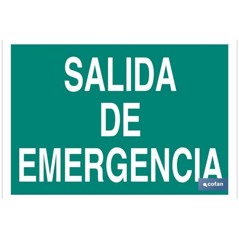 Señal luminiscente 210x148mm. Salida de emergencia texto