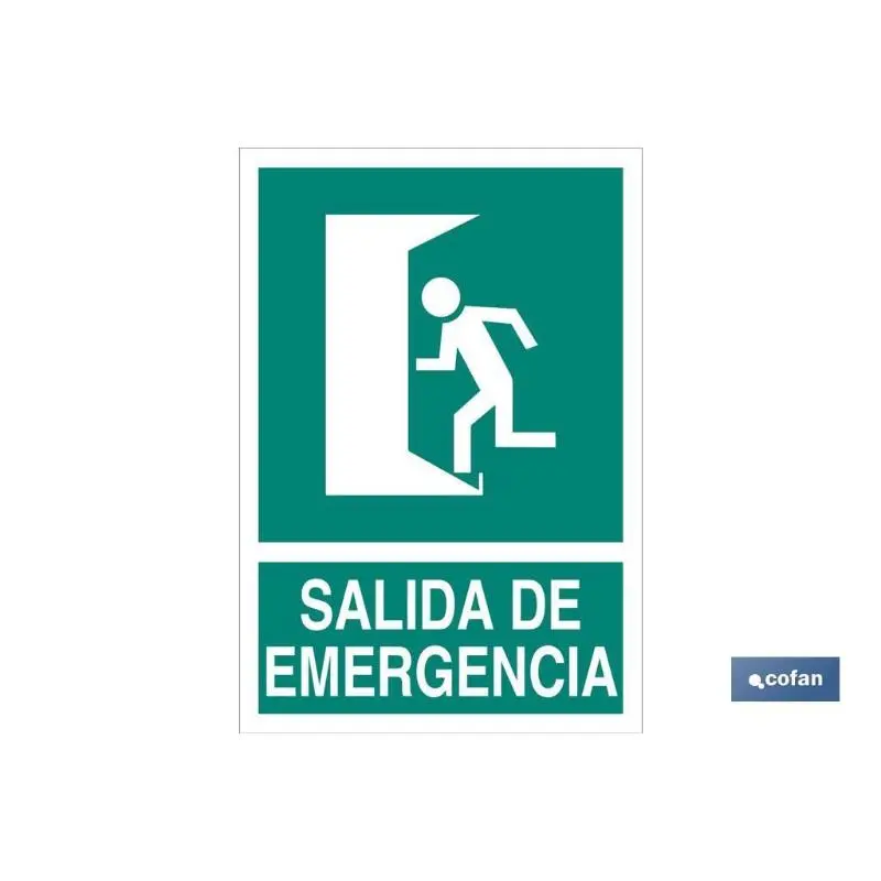 Señal luminiscente 210x148mm. Salida de emergencia texto