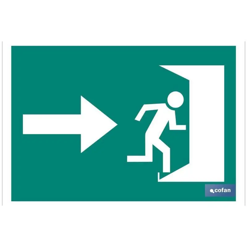 Señal luminiscente 420x297mm. Salida emergencia derecha