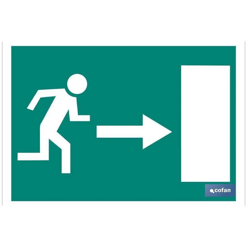 Señal luminiscente 420x297mm. Salida emergencia derecha
