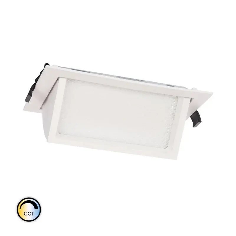 Downlight focus led rectangular basculant 38w blanc