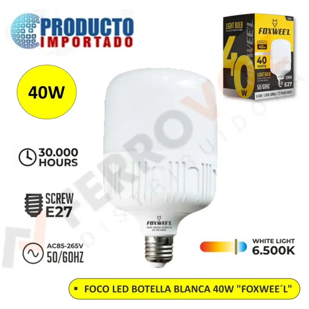 FOCO LED BOTELLA BLANCA 40W "FOXWEE L"