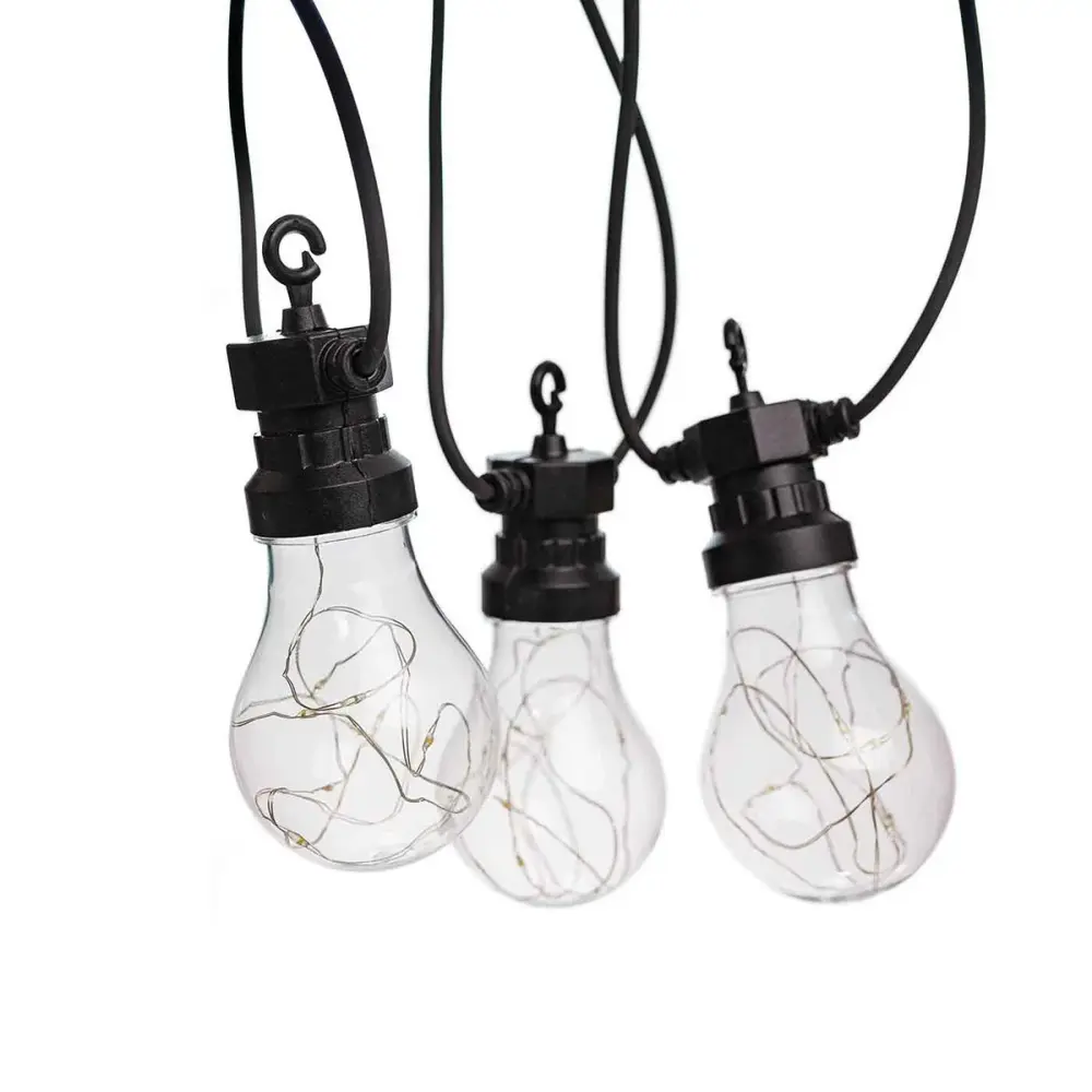 Guirnalda Solar Almalux® de luces led Nostálgico Decorativas de exterior de 5 metros y 3 metros hasta panel solar, Con m...