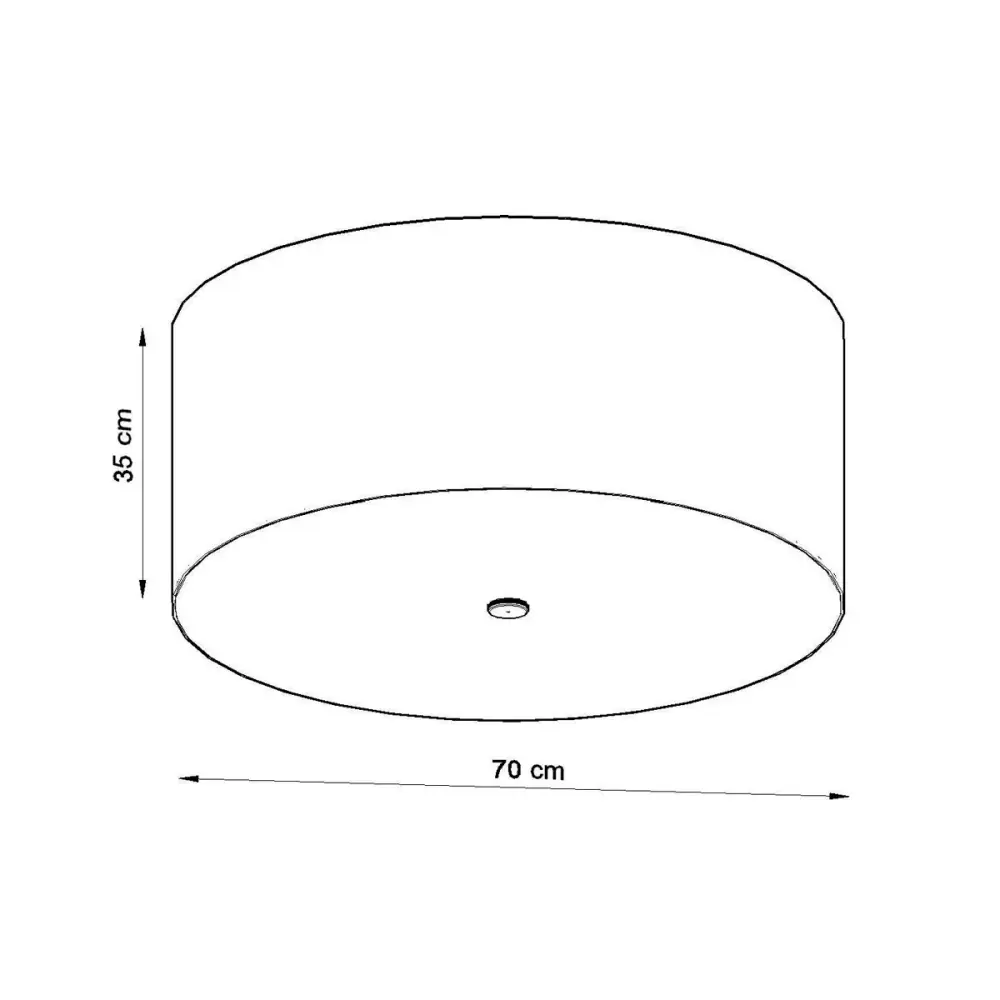 Lámpara de techo Otto 70 redonda Ø70x35 cm (IP44 Resistente Humedad)
