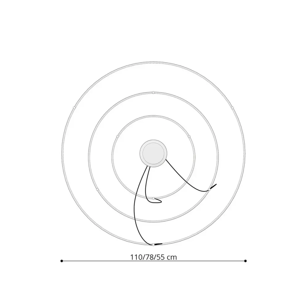 Lámpara de Techo para Cocina Lámpara de techo Rio 3 LED 3000K 3 pantallas Ø55/Ø78/Ø110 cm