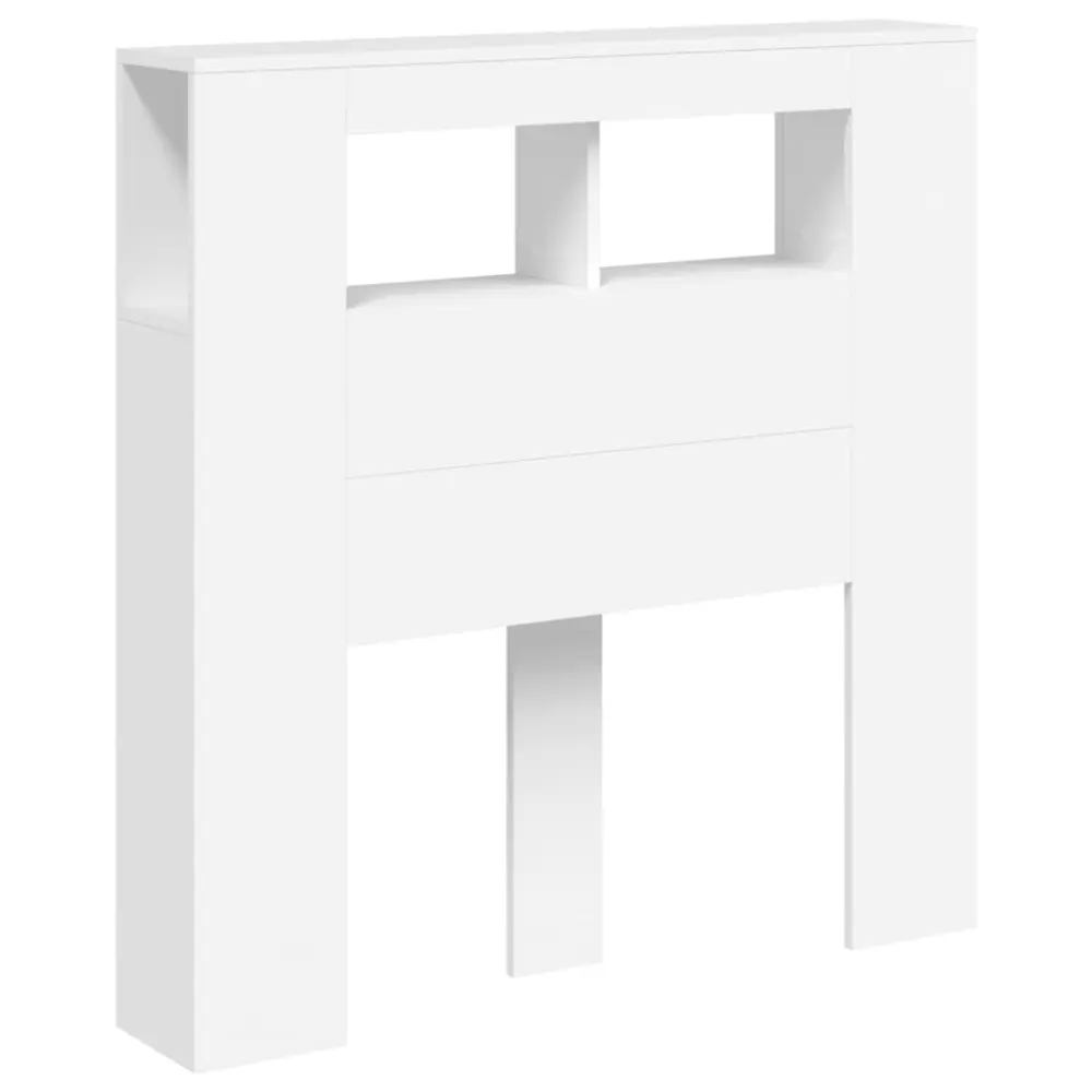 vidaXL cabecero con LED madera de ingenierí blanco 100x18,5x103,5 cm