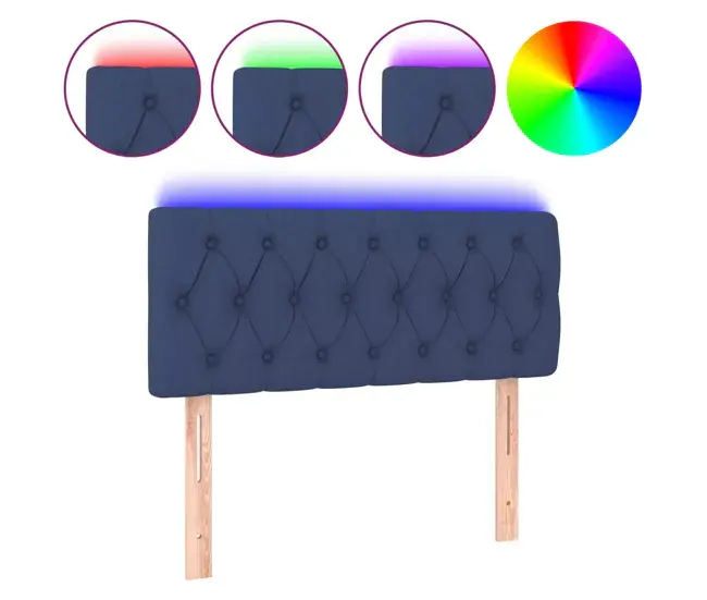 vidaXL Cabecero con LED de tela gris preciso 100x7x78/88 cm