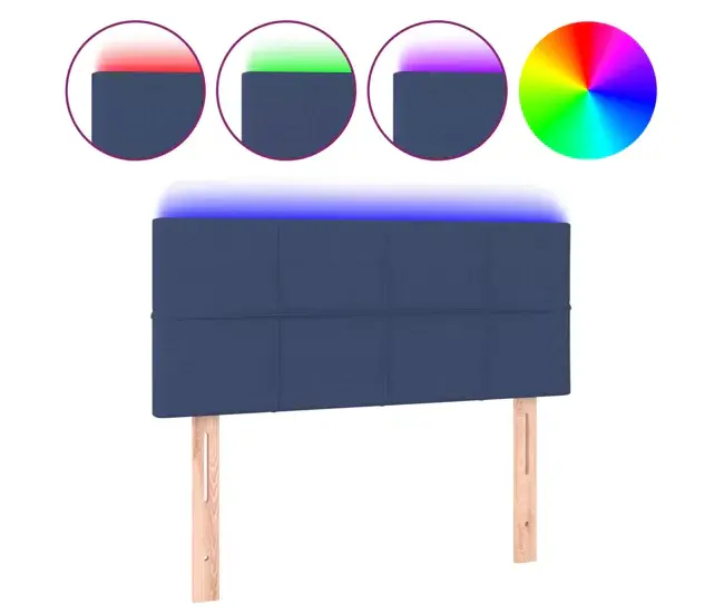 vidaXL Cabecero con LED de tela negro 90x5x78/88 cm