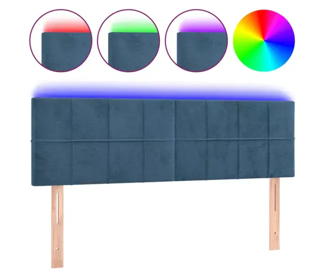 vidaXL Cabecero con LED de terciopelo gris negro 144x5x78/88 cm