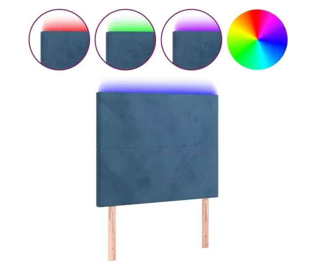 vidaXL Cabecero con luces LED terciopelo gris preciso 80x5x118/128 cm