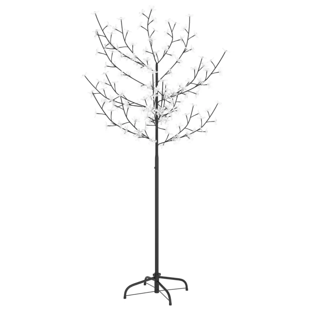 vidaXL árbol de navidad 120 LEDs blanco glacial flores de cerezo 150 cm