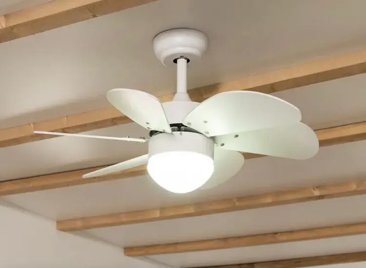 Ventilador sostre petit amb llum blanc con 3 Velocidades