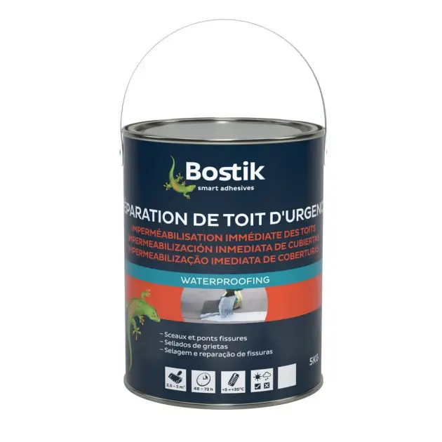 Impermeabilizante de cubiertas con fibras 5 kg blanco bostik