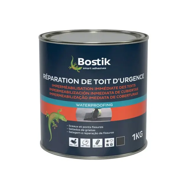 Impermeabilizante de cubiertas con fibras 1 kg negro bostik