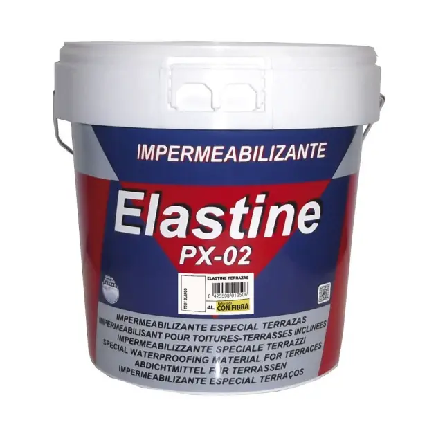 Impermeabilizante con fibras de vidrio 4 l blanco elastine