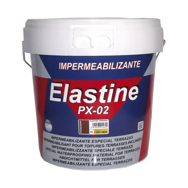 Impermeabilizante con fibras de vidrio 4 l rojo elastine