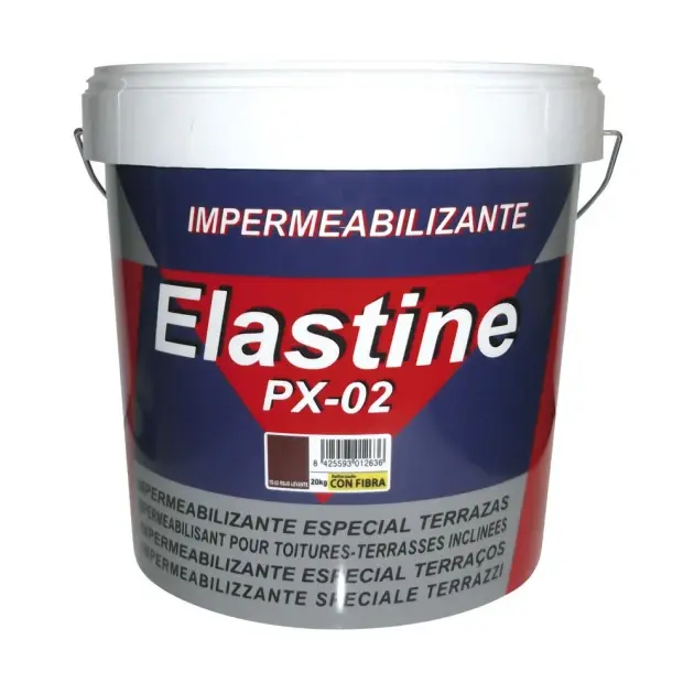 Impermeabilizante con fibras de vidrio 15 l rojo elastine