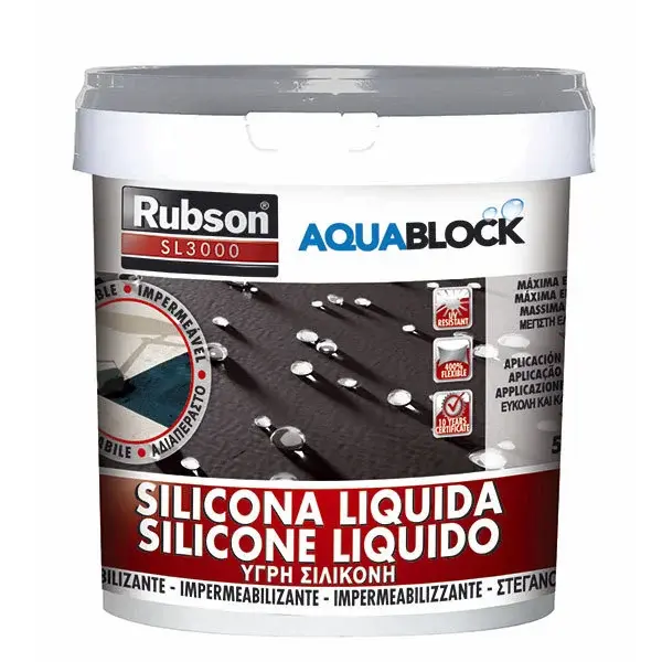Silicona líquida impermeabilizante gris 5 kg rubson