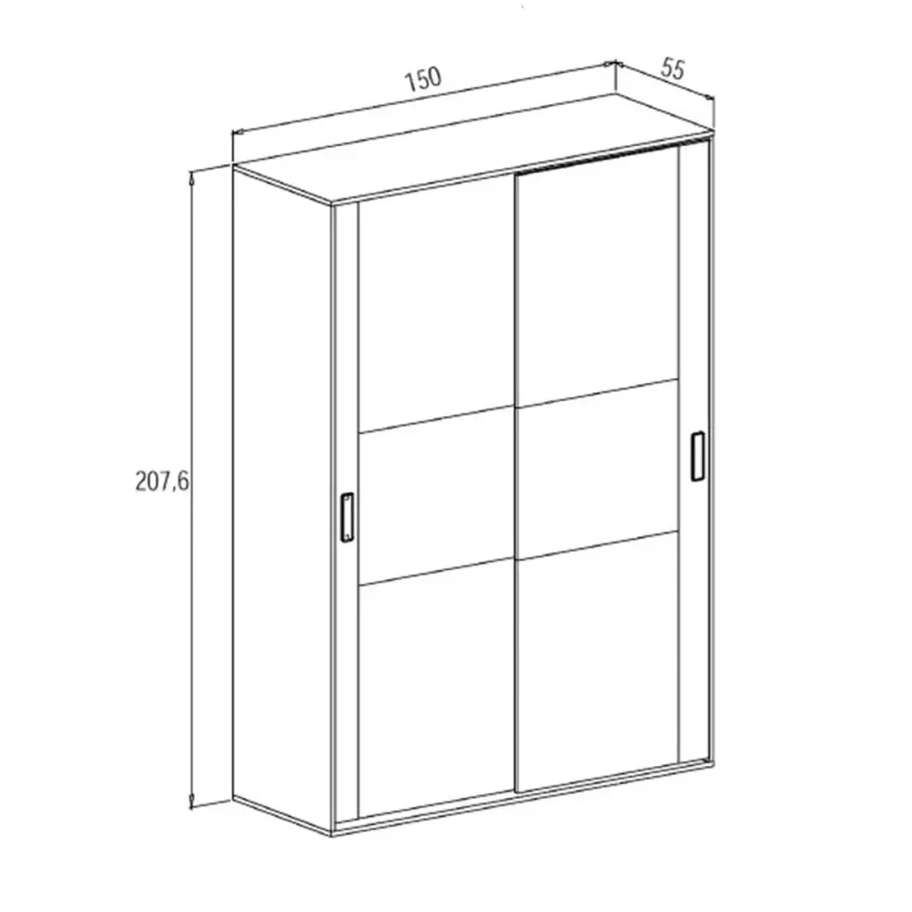 Armario Donald 2 puertas correderas 207x150x55 cm