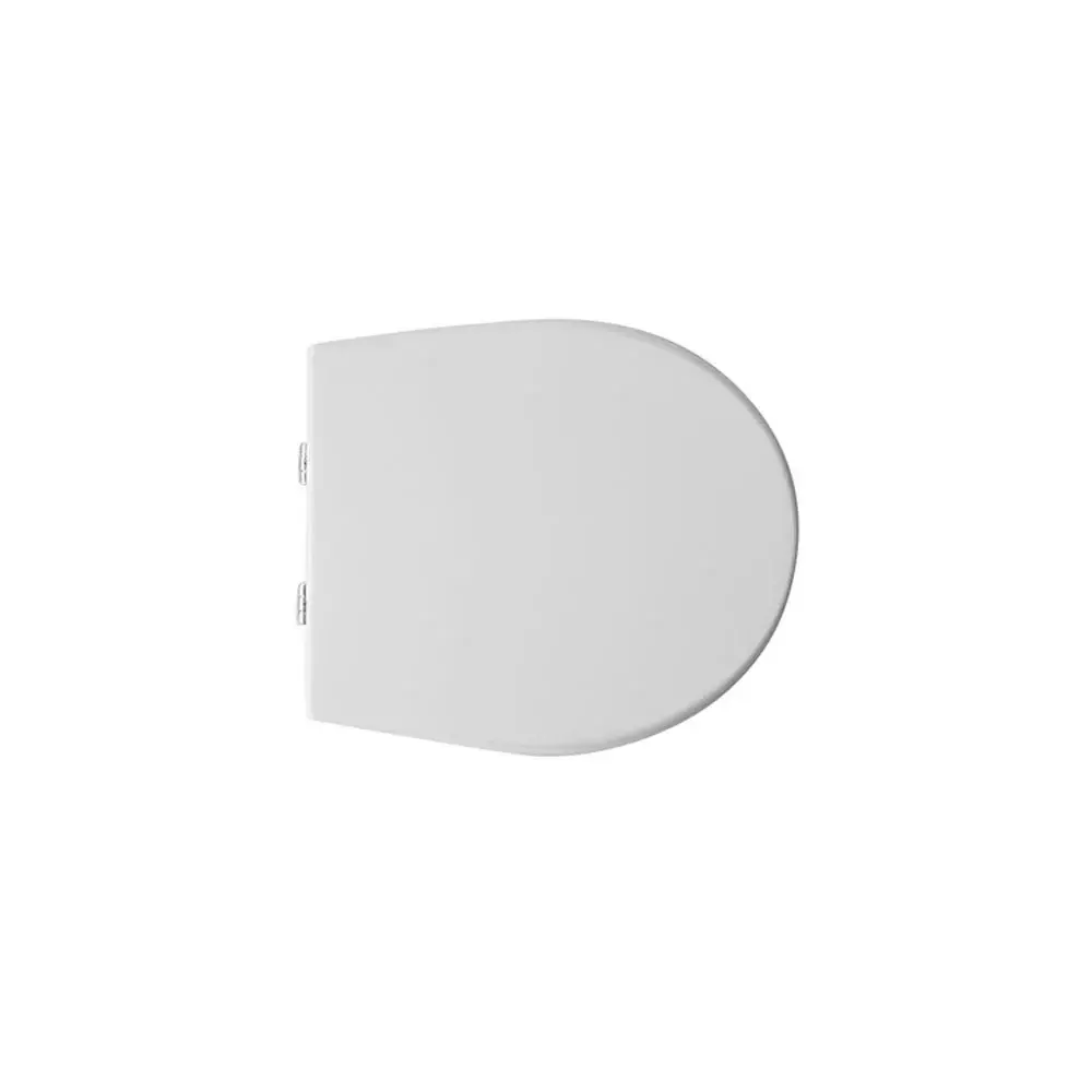 Asiento de inodoro blanco para GSI vaso Panorama longitud 43 cm bisagras fijas de expansión
