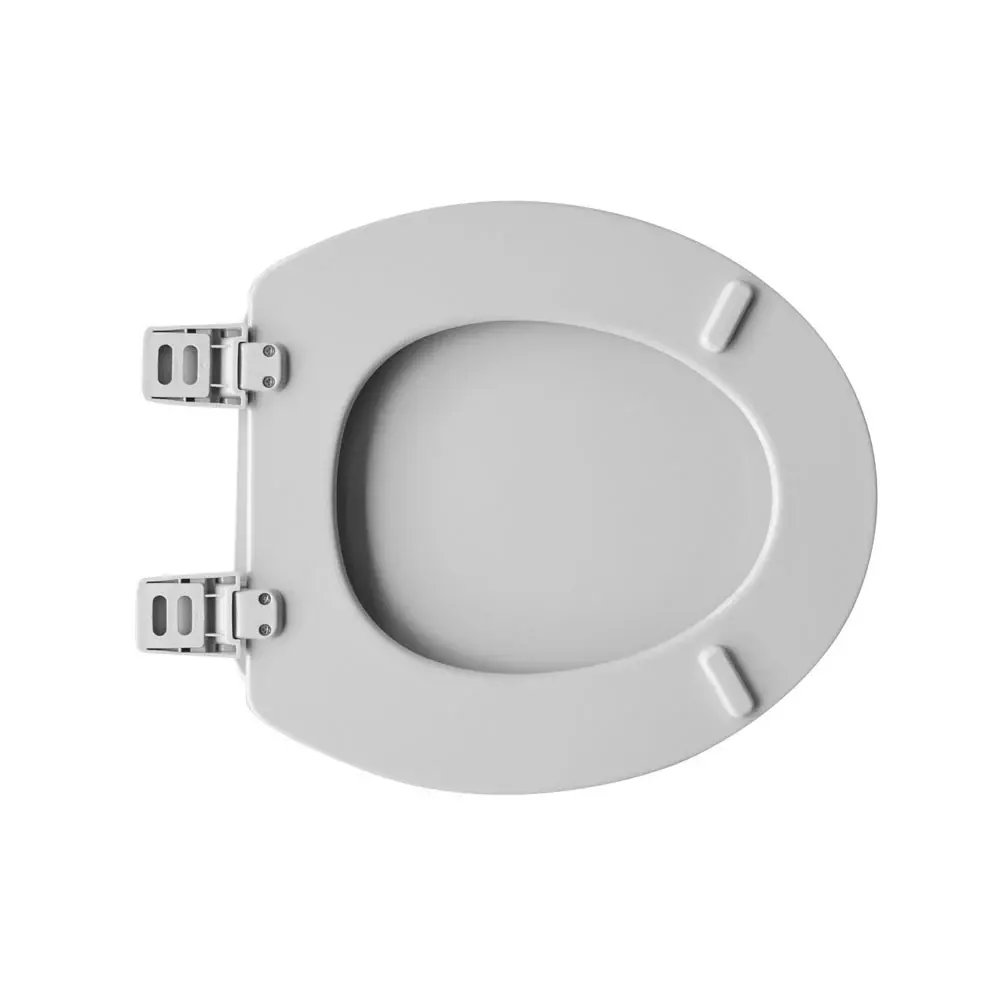 Asiento de inodoro multicompatible de madera y poliéster Carrara & Matta Modelo 5000 bisagras de plástico - Gris