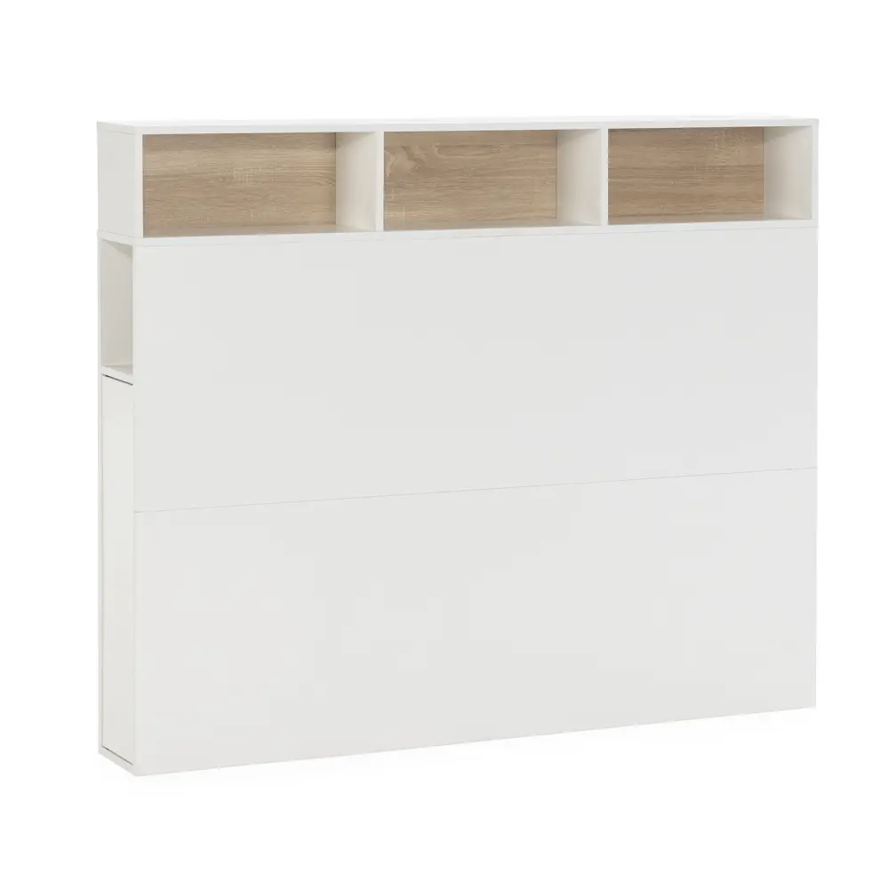Cabecero de cama zeus 95 cm blanco, 2 puertas 9 huecos