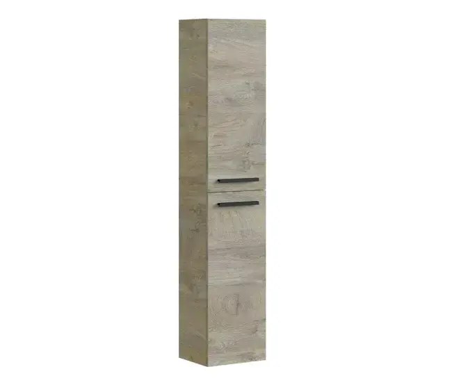 Columna de baño Athena 2 puertas Blanco Artik (Blanco Mate) – Roble Alaska 30 x 150 x 25 cm