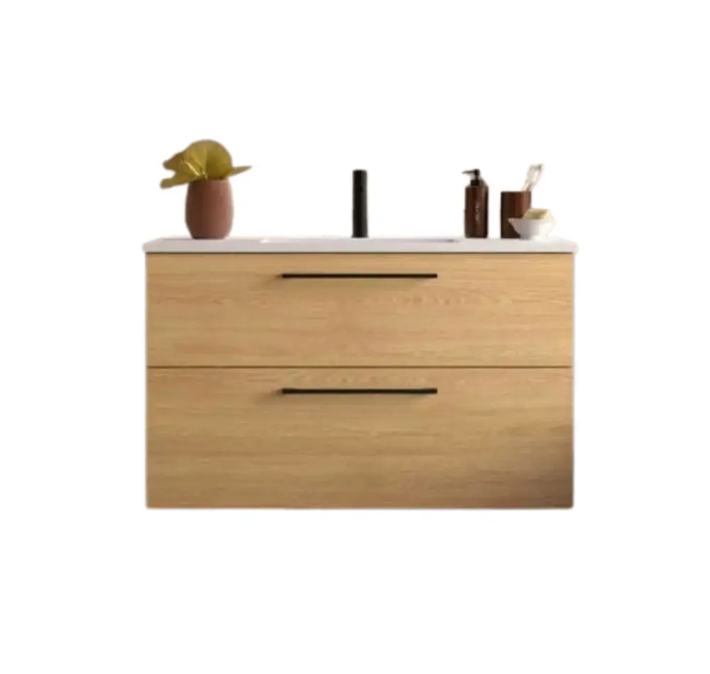 Mueble baño 2 cajones + lavabo bajo encimera - 100x46 2 cajones