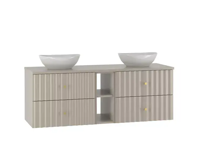 Mueble doble lavabo 140cm 2 compartimientos Izae Cachemira