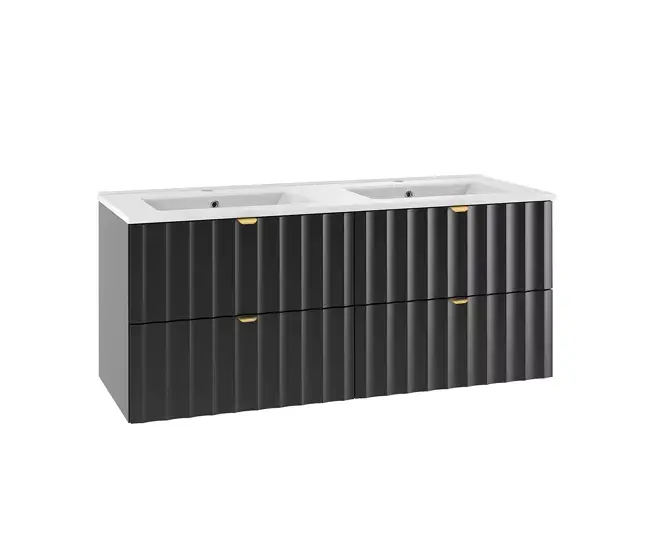 Mueble doble lavabo encastrado 120cm Lexa Negro