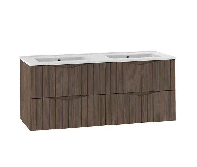 Mueble doble lavabo encastrado 120cm Siena madera y negro