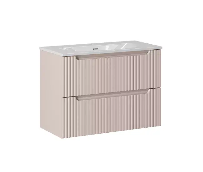 Mueble lavabo individual encastrado 80cm 2 cajones Riva Cachemira
