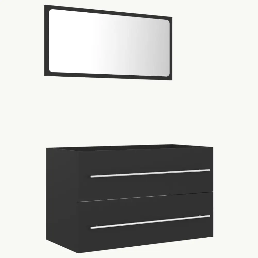 vidaXL set de muebles de baño 2 piezas madera contrachapada gris