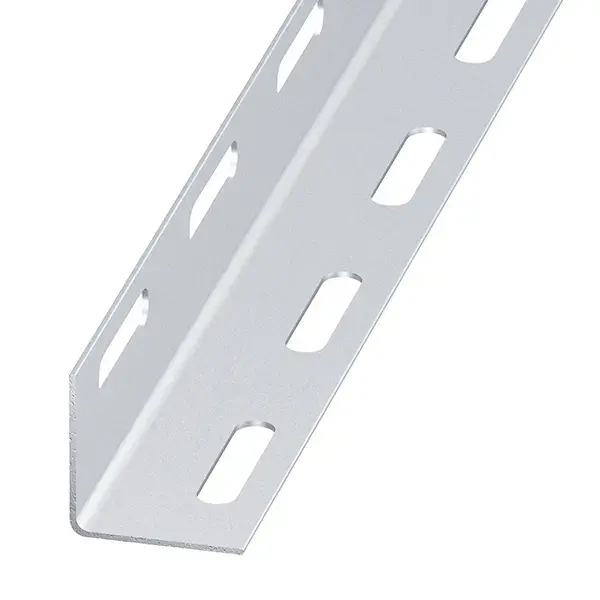 Ángulo de acero perforado galvanizado 100 x 3,8 x 3,8 cm